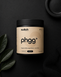Container of switch phgg+ on a dark background with leaves