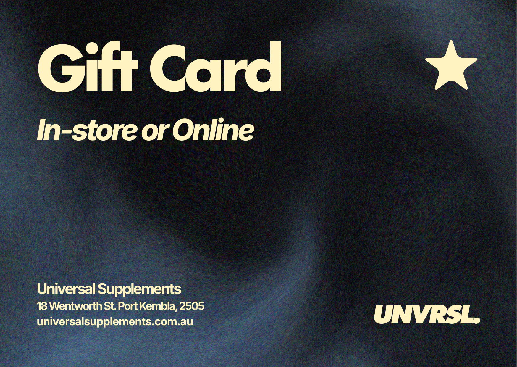 Universal Supplements Gift Card
